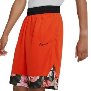 Nike Dri-FIT icon victory Bright Orange floral basketball shorts M